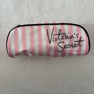 Victoria's Secret Travel Makeup/Cosmetic Bag Pink White Small 7.5"x2.5"x3"
